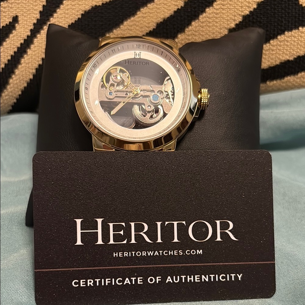 Heritor Gold Chronograph Skeleton Watch